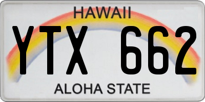 HI license plate YTX662
