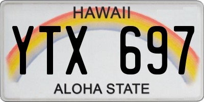 HI license plate YTX697