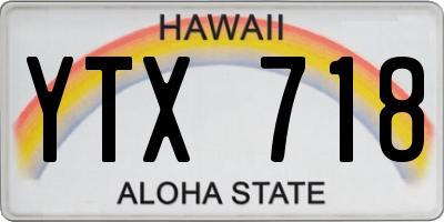 HI license plate YTX718
