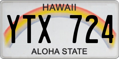 HI license plate YTX724