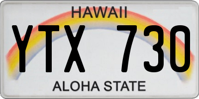 HI license plate YTX730