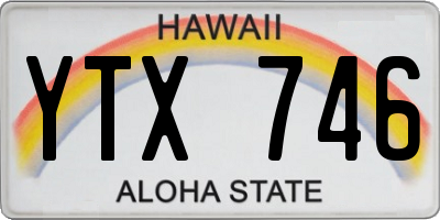 HI license plate YTX746