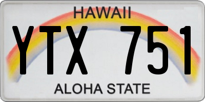 HI license plate YTX751