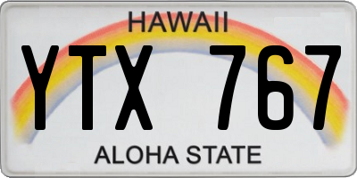 HI license plate YTX767