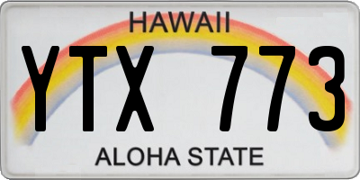 HI license plate YTX773