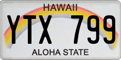 HI license plate YTX799