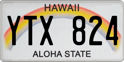 HI license plate YTX824