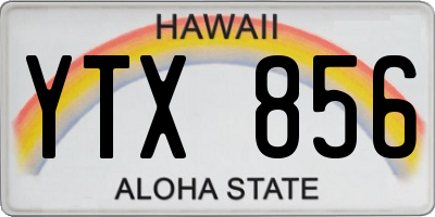 HI license plate YTX856
