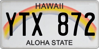 HI license plate YTX872