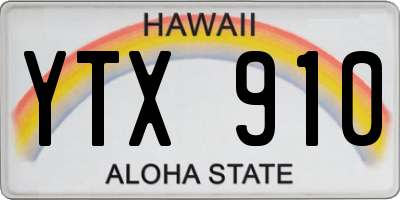 HI license plate YTX910