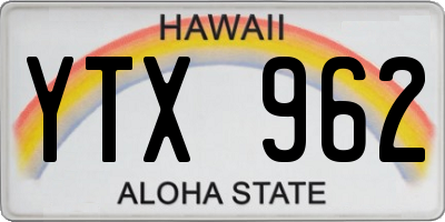 HI license plate YTX962