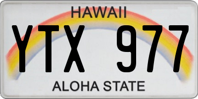 HI license plate YTX977