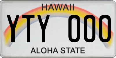 HI license plate YTY000