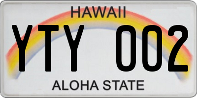 HI license plate YTY002