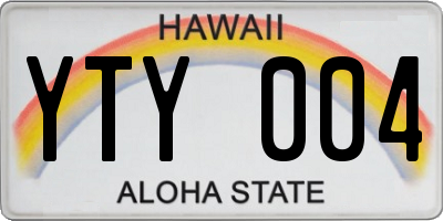HI license plate YTY004