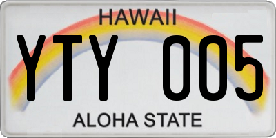 HI license plate YTY005