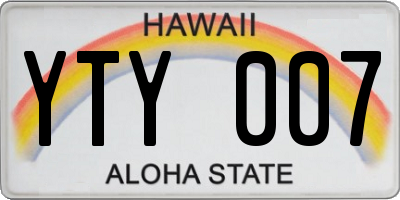 HI license plate YTY007