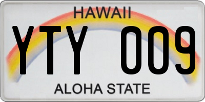 HI license plate YTY009