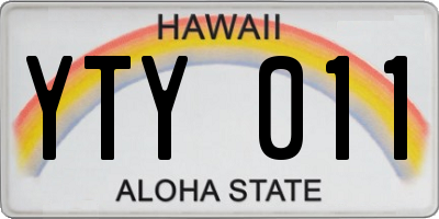 HI license plate YTY011