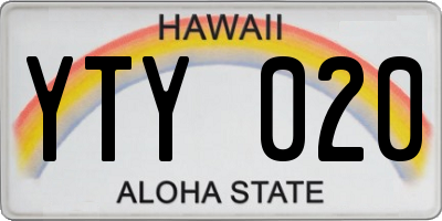 HI license plate YTY020