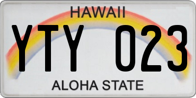 HI license plate YTY023