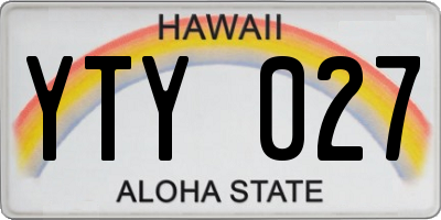 HI license plate YTY027