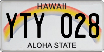 HI license plate YTY028