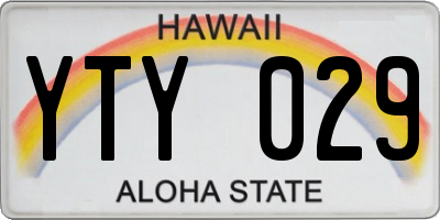 HI license plate YTY029