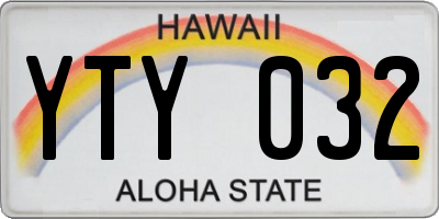 HI license plate YTY032