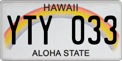 HI license plate YTY033