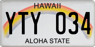 HI license plate YTY034