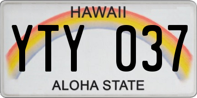 HI license plate YTY037