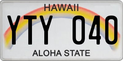 HI license plate YTY040