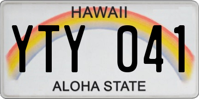 HI license plate YTY041