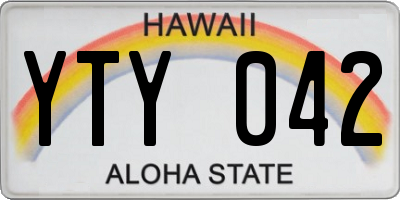 HI license plate YTY042