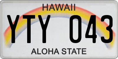 HI license plate YTY043