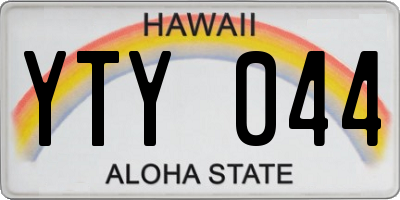 HI license plate YTY044