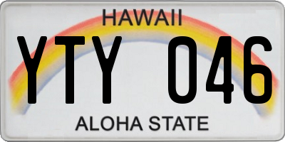 HI license plate YTY046