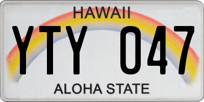 HI license plate YTY047