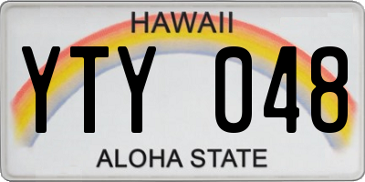 HI license plate YTY048