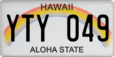 HI license plate YTY049