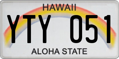 HI license plate YTY051