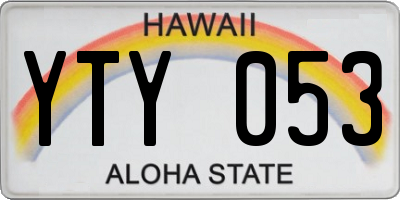 HI license plate YTY053