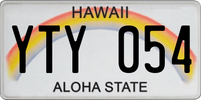 HI license plate YTY054