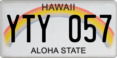 HI license plate YTY057