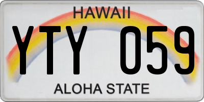HI license plate YTY059