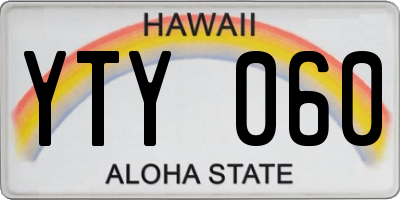 HI license plate YTY060