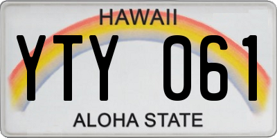 HI license plate YTY061