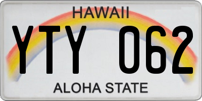 HI license plate YTY062
