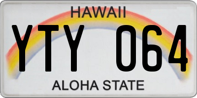 HI license plate YTY064